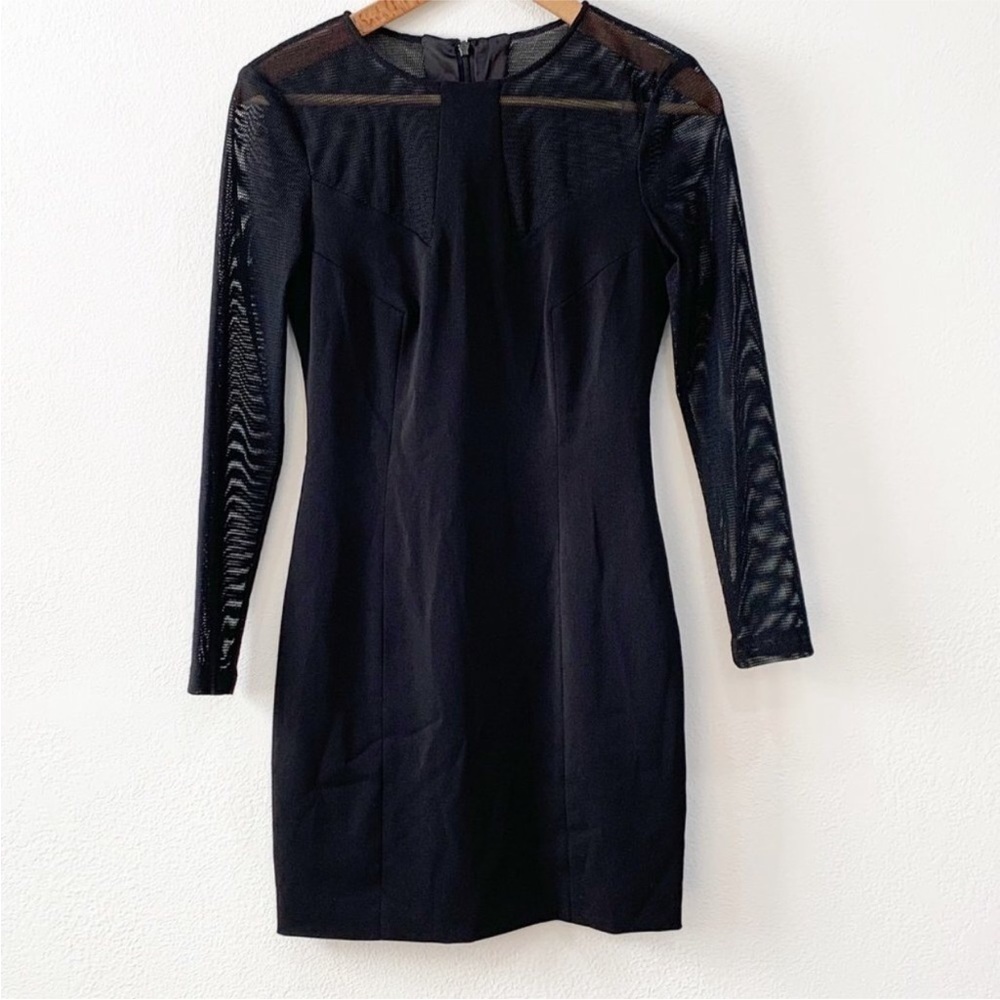 JAYGODFREY Black Mini Dress Size 2 Mesh Long Sleeves Whimsigoth Witchy Goth Emo